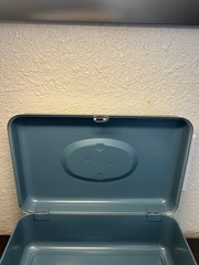Vintage Standard Federal Savings Silver Metal Cash/Utility Box Free Shipping