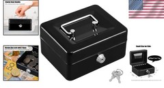 Mini Portable Cash Box with Key Lock – Ideal for Organizing Coins and Receipts