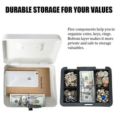 Large Cash Box Money Tray Combination Lock 9.8×7.9×3.5 Inch Security PCS