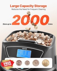VEVOR Coin Counter Sorter Machine USD Change Counter 300 Coins/Min