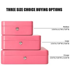 Small Cash Box With Key Lock – Durable Metal Cash Box With Money Tray Pin