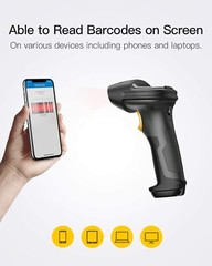 Wireless Bluetooth Barcode Scanner Charging Base1D 2.4G Read On Screen