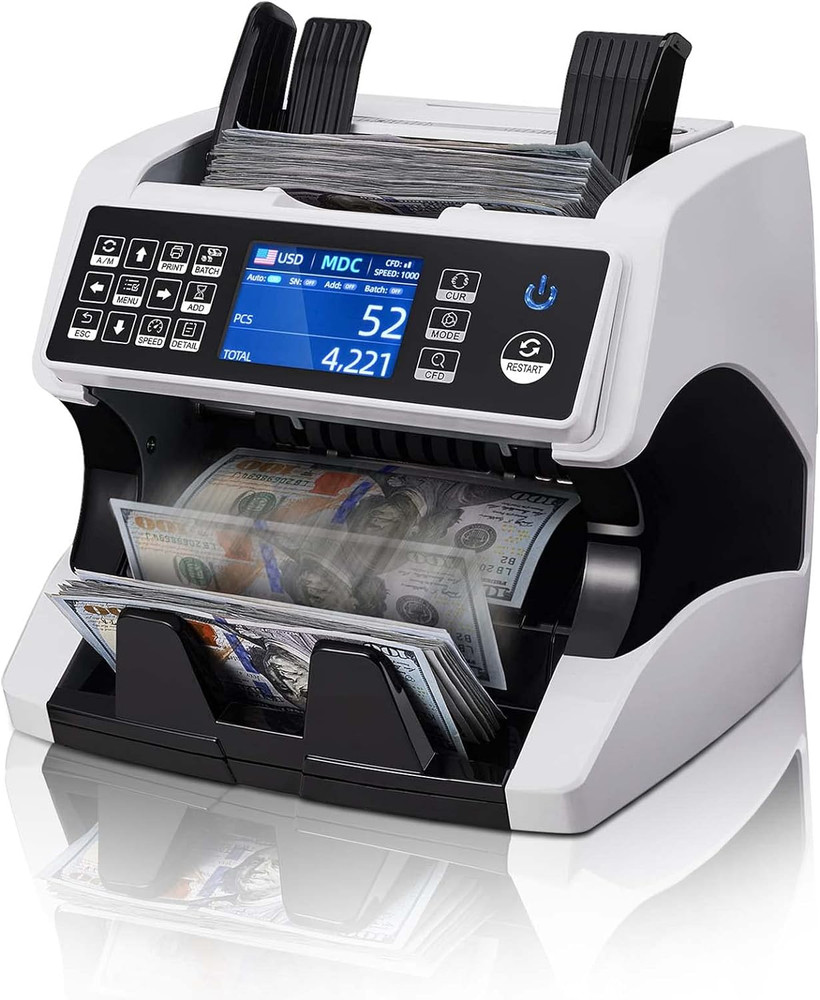 Bank Grade Money Counter Machine Mixed Denomination, 2CIS/UV/IR/MG/MT Counterfe