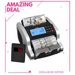 NEW Money Counter Machine UV MG IR Counterfeit Detection LCD Display
