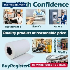 (50 Rolls) 2 1/4 x 50 Thermal Paper Receipt Rolls 55 GSM Premium Quality German