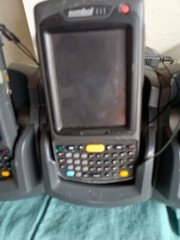 LOT OF 4 MOTOROLA SYMBOL H9PMC7090 BARCODE SCANNER /W NETWORK-CHARGE STAND