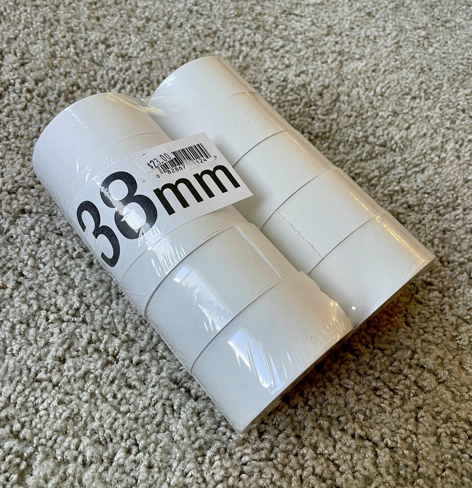 38mm (1.5”) x 3” round 1-ply Cash Register Paper Rolls Quantity 10 rolls NEW