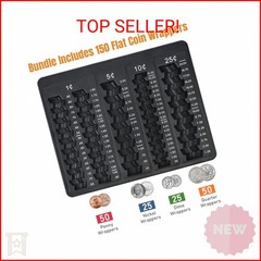 L LIKED 1PCS Black Coin Counter Tray -Change Counter Coin Counting and Sorting T