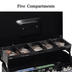 Cash Box with Money Tray and Key Lock,Safe Box for Cash Saving Key Lock Money Or