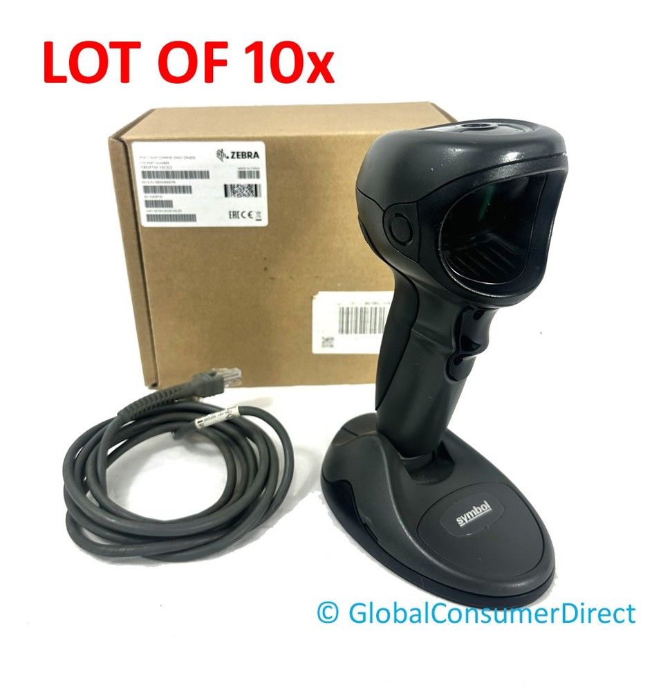 LOT OF 10x ZEBRA Symbol Motorola DS9808-DL00247NNWR 1D 2D Barcode Scanner +USB