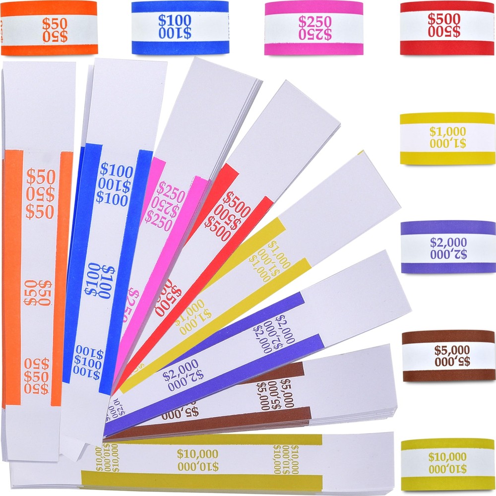 Pack of 400 Money Bands for Cash Money Wrappers for Bills to Organize Cash – …