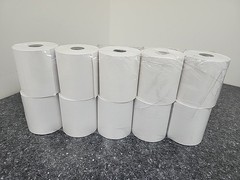 Office Depot Brand 1-Ply Bond Paper Rolls, 3″ x 128′, White, Pack Of 10