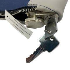 11-inch Locking Money Bag, 7-Pin, Pop Up Lock, 2 Keys – Blue