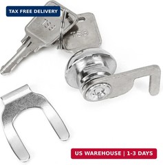 Cash Register Drawer Cam Lock with Quick Clip and 2 Keys – 25.7 x 22mm Replaceme