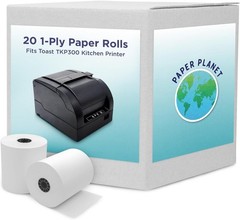 1-Ply White Bond Paper for Toast Kitchen Printer by Paper Planet | 20 Rolls |…