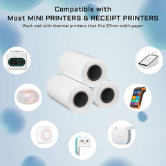 57x30mm Thermal Paper White 10 Rolls Non-Adhesive Thermal Paper Roll for Mini…