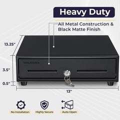 Secure Key-Lock Cash Register Drawer for Small Businesses