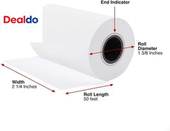 Thermal Paper 2 1/4 Inch X 50 Feet, Cash Register POS Receipt Paper for Credit C