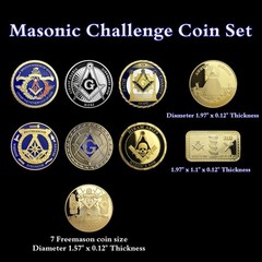 9pcs Masonic Challenge Coin Set United States Freemason Coins1