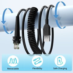 New Honeywell Barcode Scanners RJ45 to USB Port Coiled Cable 3M/9.84ft