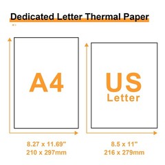 US Letter Thermal Printer Paper 200 Sheets 8.5×11 Inch Quick Dry Folded