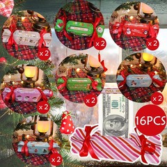 16 PCS Christmas Money Pull Gift Box Surprise Cash Holder 200 PCS Bags