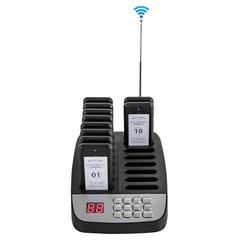 Restaurant Wireless Guest Paging System 10Beepers Queuing Calling Pagers w/Light
