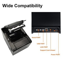 80mm USB Thermal Receipt Printer – Restaurant Kitchen POS Printer, Auto Cutter,