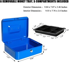 Versatile Money Saving Box with Key Lock, Removable Tray, and Stylish Design
