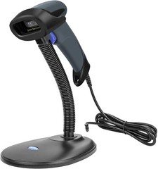 NETUM NT-M3 Wired USB Barcode Scanner, 1D CCD Scanner Gun with Stand