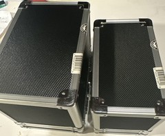 Set of 2 VAULTZ Metal Lock Boxes Security Storage Cases Silver, And Black