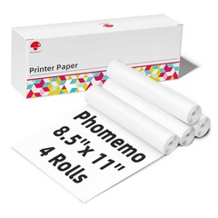 4 Rolls 8.5×11 Inch M832 Thermal Roll Paper QuickDry US Letter Portable
