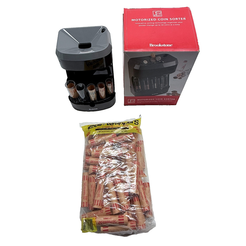 Brookstone Motorized Coin Sorter Tested Working with Penny Wrappers
