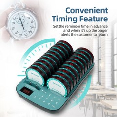 Retekess TD167A AM Restaurant Paging System Guest Queuing 20 Buzzer Cafe Hotel