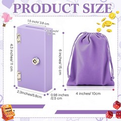 CroBlissful 1 Pack Acrylic Money Bank Box 5.12 x 3.54 x 1.57 inches, Purple