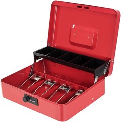 Cash Box with Money Tray and Combination Lock Metal Money Box for Cash Tiered…