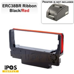 Epson Compatible ERC 30/34/38 Red/Black Cartridge Ribbons, 12 Ribbons/Box