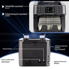 Khippus PRO-5500 Money Counter Machine, Mixed Bill Denomination, Professional…