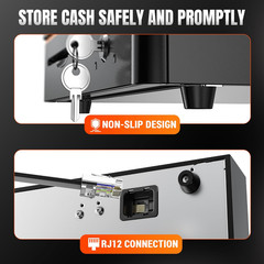 16 Inch Auto Open Cash Drawer with Heavy Duty Insert Tray 5 Bill 8 Coin for POS