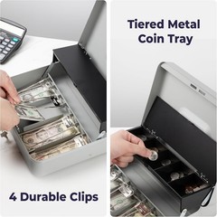 Durable Alloy Steel Cash Box with Key Lock – Perfect for Small Business Use