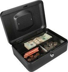 BARSKA Money Cash Bill Coin Box Safe w/ Key Lock and Removable Tray Portable