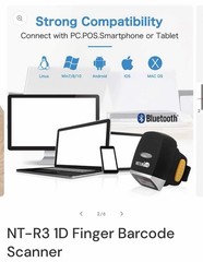 NETUM Bluetooth Barcode Scanner 1D 2D QR Ring Mini Bar Code Reader 2.4GWireless
