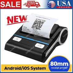 3 inch 80mm Thermal Printer Wireless Bluetooth Android iOS Mini Portable Receipt