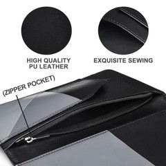“Black Server Book for Waitress with Zipper Pocket, Organizer for Apron”