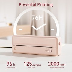 A4 Portable Paper Printer Wireless BT Connect Thermal Printing Mobile XKOL