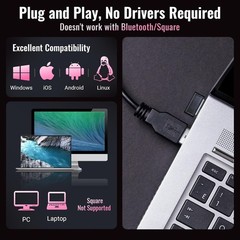 1D Barcode Scanner Wireless USB Wired Handheld Reader Pink Tera 5100