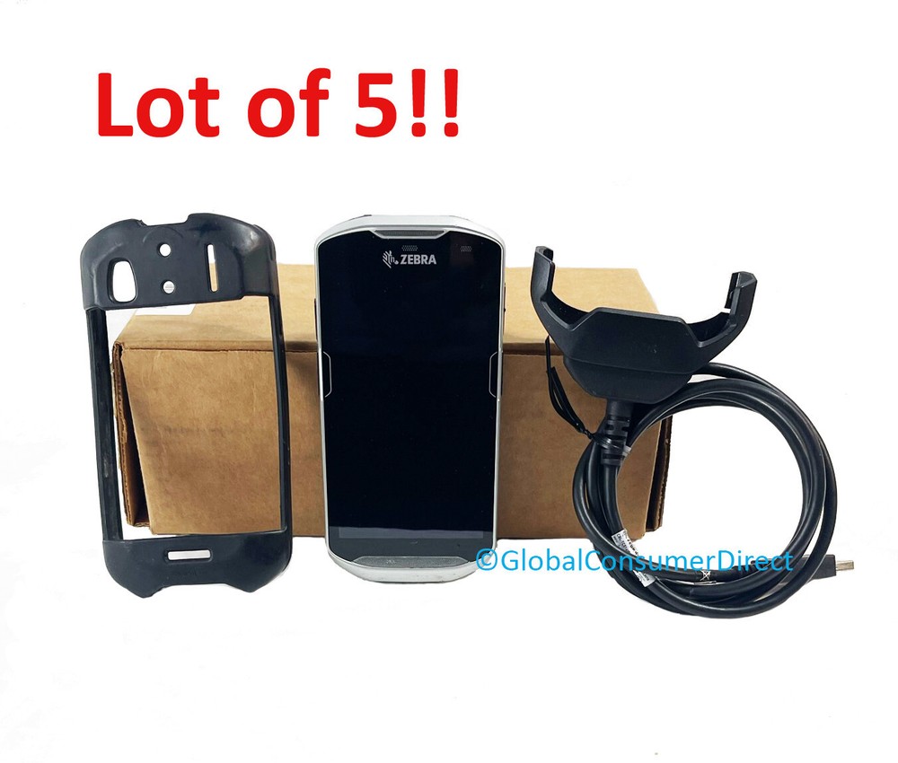 LOT OF 5x Zebra TC56 TC56DJ 1D/2D Android 8.1 Google Play PDA +Charger & Case!