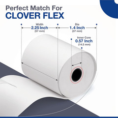 Clover Flex Paper Rolls – 10 Rolls – 2 1/4’’ X 50’- 48 GSM – Clover Flex Receipt