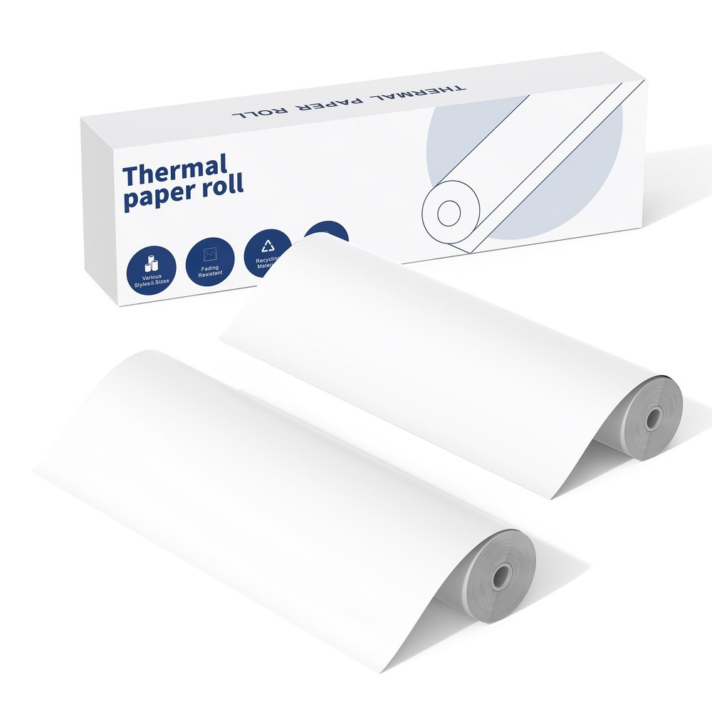 2 Rolls 8.5×11 Inch A4 Thermal Paper QuickDry Continuous For M08F/M832