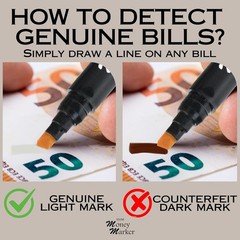 Counterfeit Detector Money Marker Instant Bill Verification Cash Handling 5 Pack